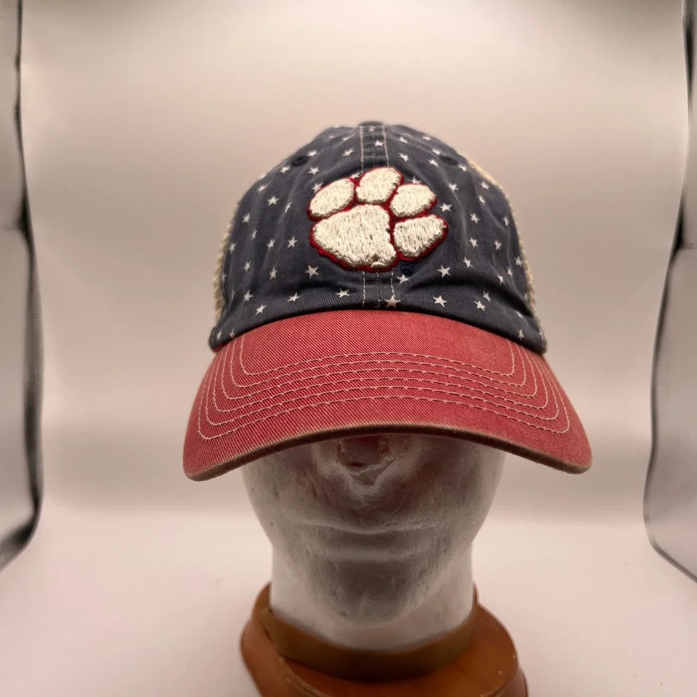 Top of the World Clemson Tigers Patriotic Stars Snapback Trucker Hat Red Blue